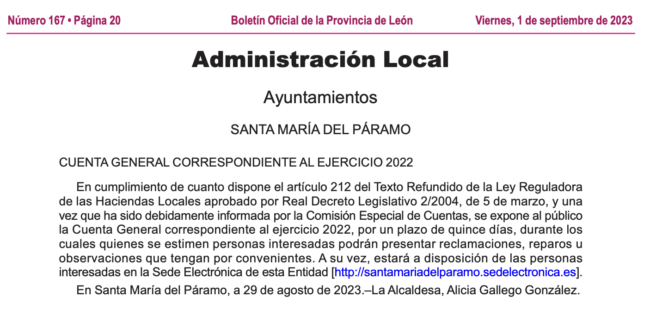 Un Ayuntamiento sin secretario-interventor | Santa María del Páramo 6 Captura de pantalla 2023 09 17 a las 9.31.35