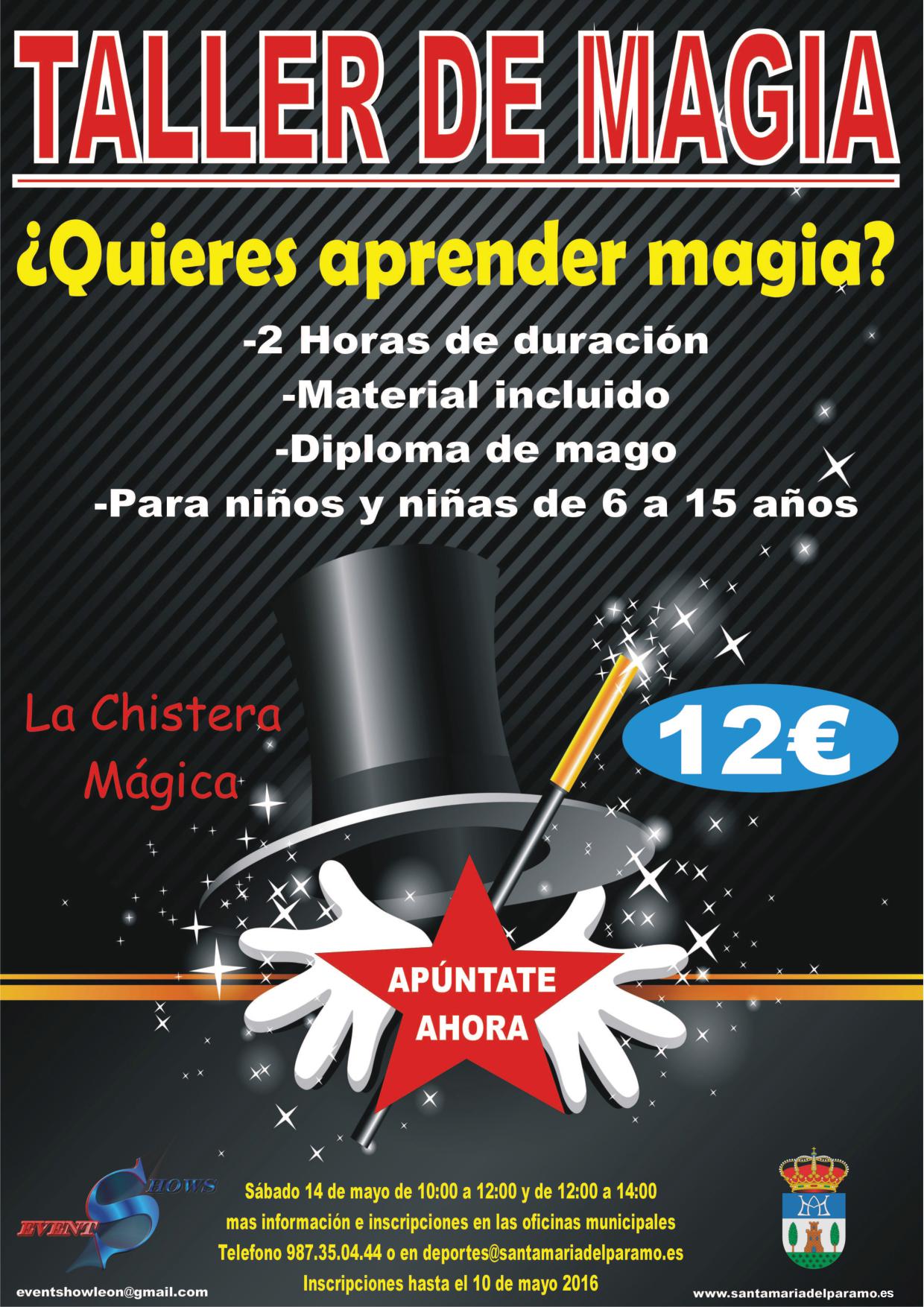 cartel taller de magia